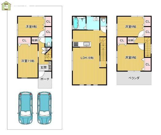 川口市東川口5丁目　中古一戸建ての間取り