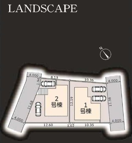 【横浜市旭区市沢町818-3全2棟新築戸建て】★仲介手数料無料★（市沢小学校・西谷中学校）の区画図