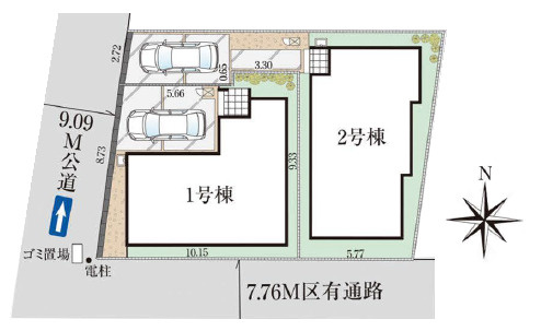 杉並区下井草4丁目　太陽光×ロフト　ZEH水準住宅　全2棟の間取り