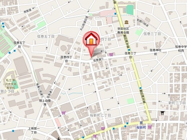ベルフォンテ弦巻の地図