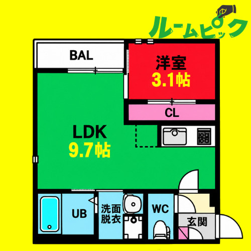 Grandtic L'AMOUR(グランティック ラムール)　名古屋市賃貸　仲介手数料無料の間取り