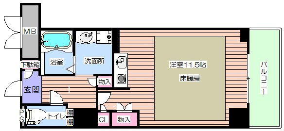 【間取り】 | エルヴェ東天満