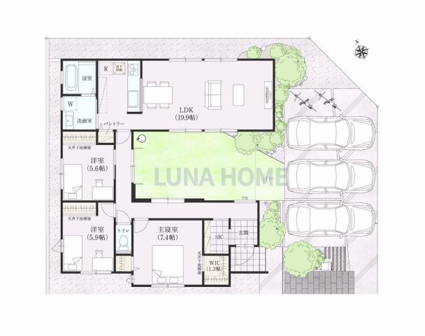 つくばみらい市紫峰ヶ丘4丁目　新築戸建の間取り|ご希望物件まとめてのご案内も可能です♪お気軽にお申し付けください！