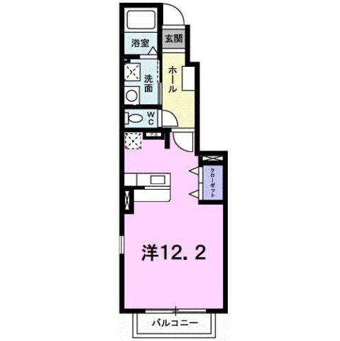 【間取り】 | エクセラン別名Ⅱ　Ａ | １Rのお部屋です