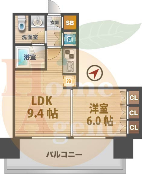 【間取り】 | ユニゾンタワー | 1LDKのお部屋です。