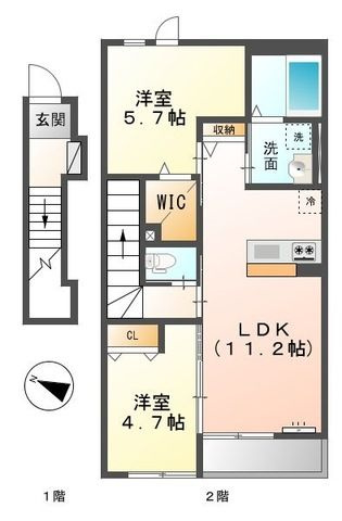 プレステージ　庭瀬の間取り