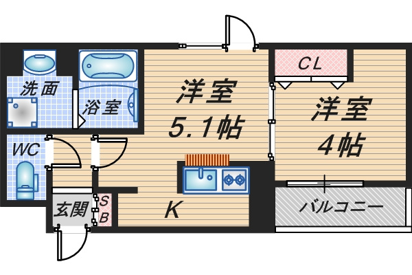 Ｌｕｍｂｉｎｉ桜塚の間取り