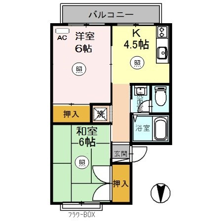 尼崎市若王寺３丁目のアパートの間取り