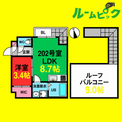 Grandtic Solist　名古屋市賃貸　仲介手数料無料の間取り