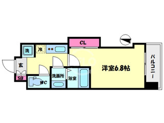 Luxe難波西Ⅲの間取り|Luxe難波西III（ラグゼ難波西III）　開放感ある間取り