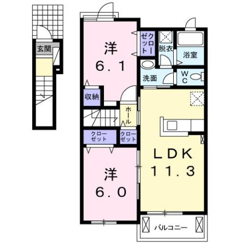 【間取り】 | プリムローズＢ