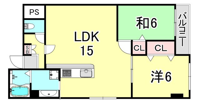 甲子園第2松並ハイツの間取り
