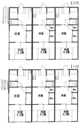 横浜市青葉区藤が丘１丁目の一棟アパートの間取り