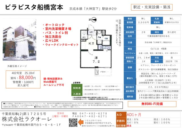 ビラビスタ船橋宮本の外観