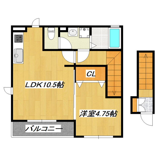 シャルマンフルール　Ⅰの間取り|南向きです