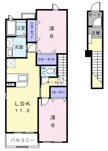 サンライズ憩　Ⅱの間取り