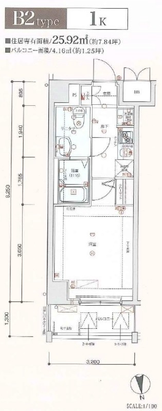 板橋区富士見町の賃貸マンションの間取り