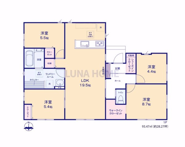 かすみがうら市下稲吉14期　新築戸建　4号棟の間取り|当日のご予約も大歓迎です！「今から見たい」も柔軟にご対応いたします♪