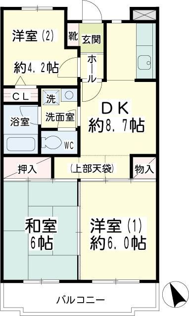 ピボアンヌ北寺尾Ａ棟の間取り