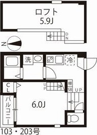 ハーモニーテラス松葉町Ⅱの間取り