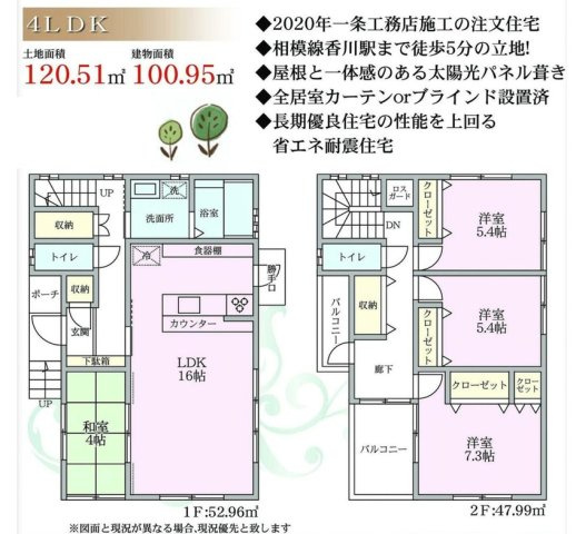 高座郡寒川町大曲2丁目　中古戸建　36.45坪の間取り|家計管理が一本化できるオール電化住宅！全面床暖房完備◎　　　　　　
小さいお子さまやペットがいるご家庭にも嬉しいポイントです◎