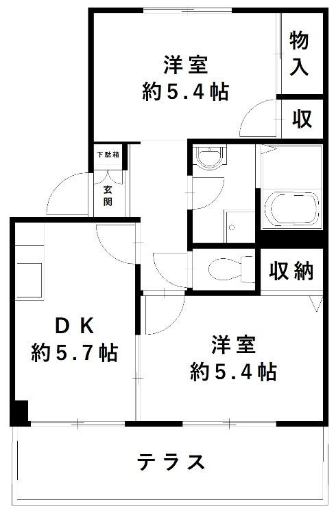 サザン五葉A棟の間取り