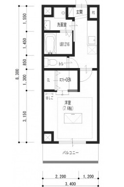 川越市新富町１丁目の賃貸マンションの間取り