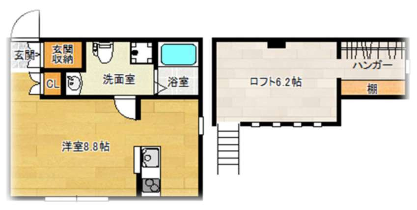 神戸市北区有野町唐櫃のアパートの間取り