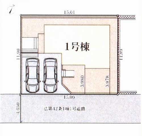 青葉区大場町第7　新築戸建全1棟　1号棟の区画図