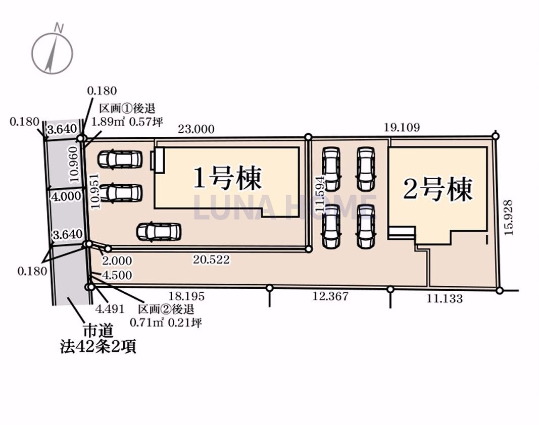 第1かすみがうら市下稲吉　新築戸建　1号棟の区画図