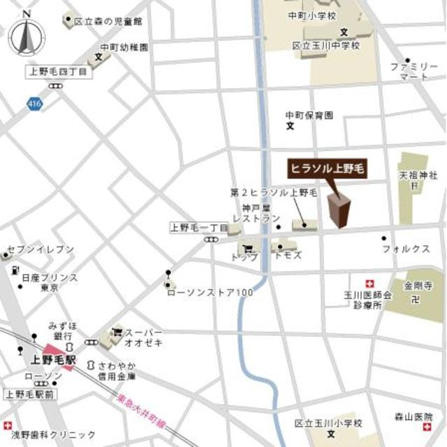 ヒラソル上野毛の地図