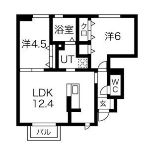 セジュール加佐 A棟の間取り