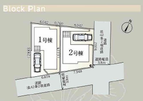 【仲介手数料０円】座間市相模が丘第38　新築一戸建て　全2棟の区画図|座間市相模が丘第38　新築一戸建て　全2棟