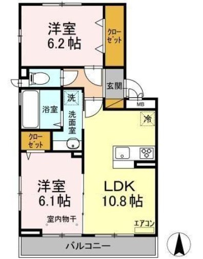 桜　仲介手数料（賃料の1.10ヵ月）の50％OFF対象物件！の間取り