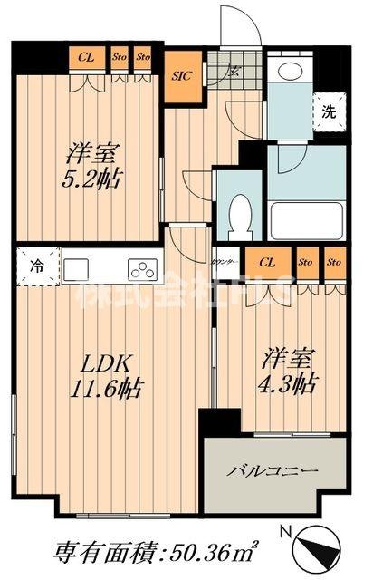 中央区日本橋浜町１丁目の賃貸マンションの間取り