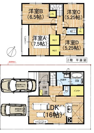 伊丹市荻野　第1期　新築一戸建ての間取り