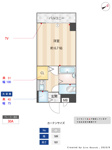 【間取り】 | キャッスルマンション箱崎B号館 | 6.6帖の反転のお部屋となります。広さや収納の配置など、ぜひご確認ください。