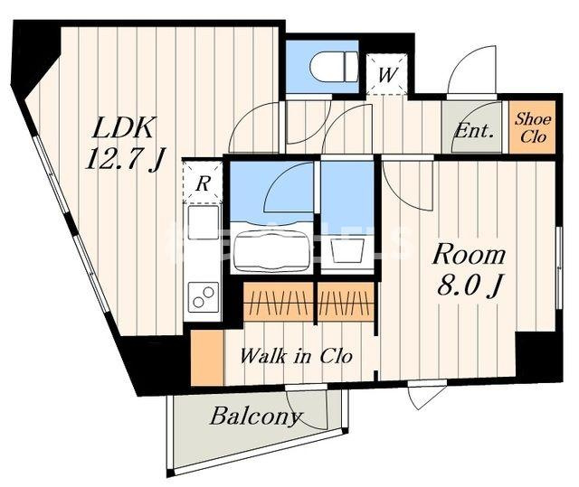 港区元麻布２丁目の賃貸マンションの間取り