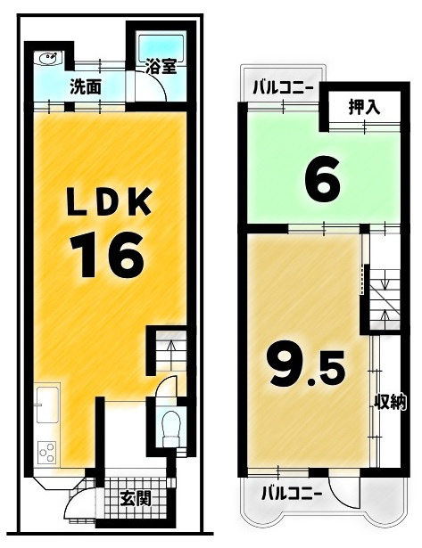 唐橋南琵琶町の間取り