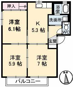 シャーメゾン明月D棟の間取り