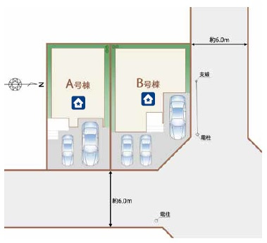 豊見城市我那覇（全2棟）ラストA号棟の区画図|A号棟　