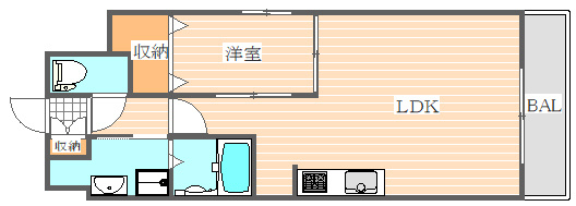 レジディア博多東の間取り|使いやすい間取りです。