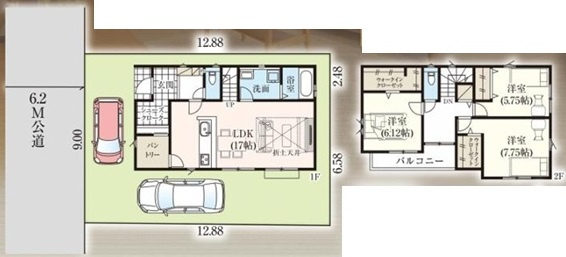 坂戸市千代田　新築分譲　東武東上線『若葉駅』徒歩21分　【千代田小学区】の間取り