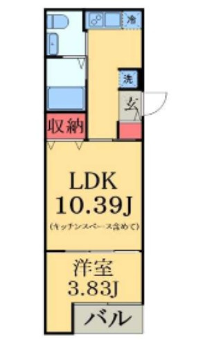 千葉市中央区松ケ丘町のアパートの間取り