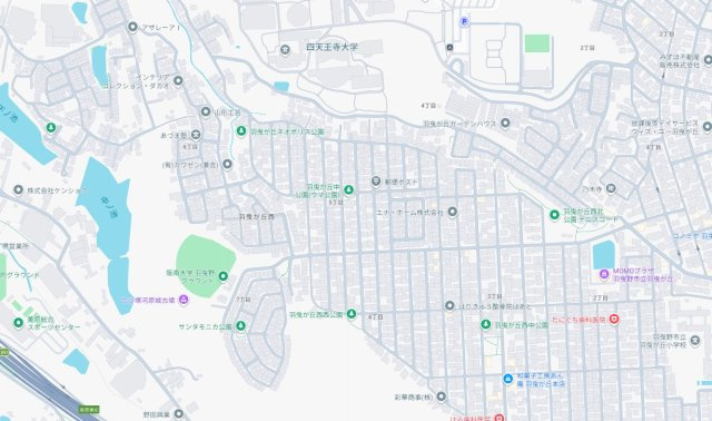 羽曳野市羽曳が丘西　新築一戸建ての地図