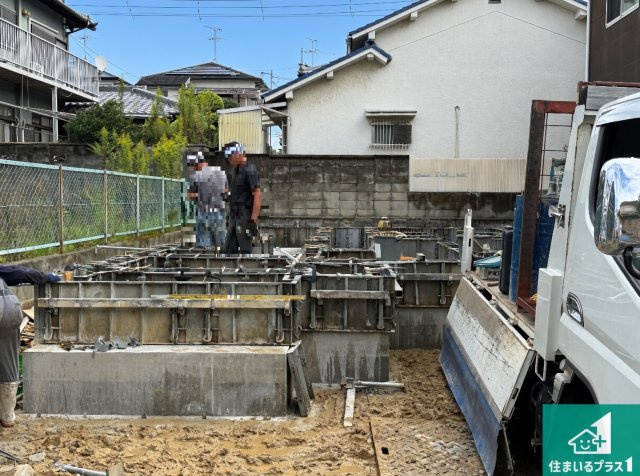 羽曳野市羽曳が丘西　新築一戸建ての外観|現在の進捗状況です！順調に作業進行中、完成が待ち遠しいです！詳細の間取り等、お気軽にお問い合わせください！