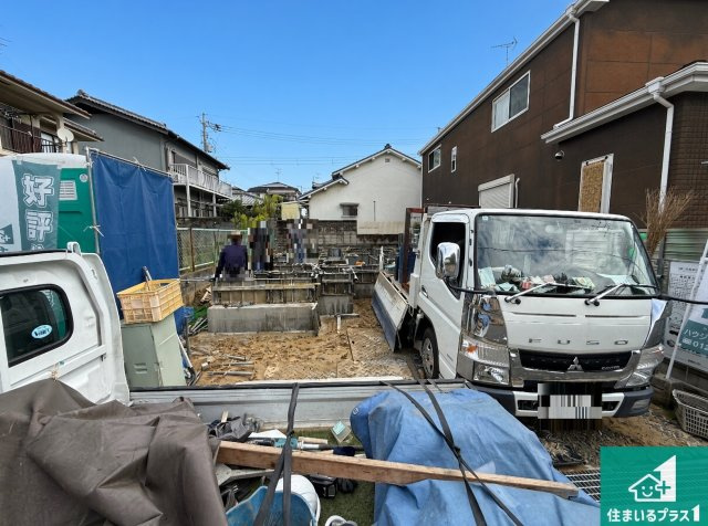 羽曳野市羽曳が丘西　新築一戸建ての外観|現在の進捗状況です！順調に作業進行中、完成が待ち遠しいです！詳細の間取り等、お気軽にお問い合わせください！