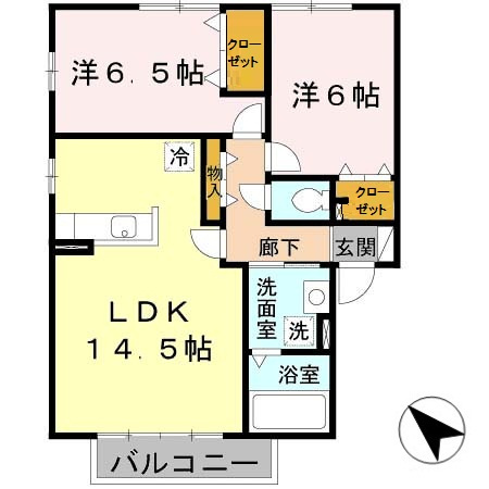 ソレアードＣ棟201の間取り