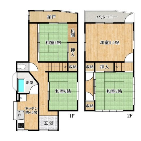 妹尾貸家の間取り