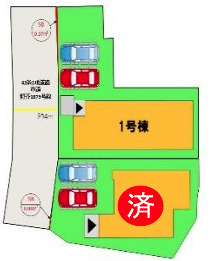 早良区野芥2丁目7期　1号棟の区画図